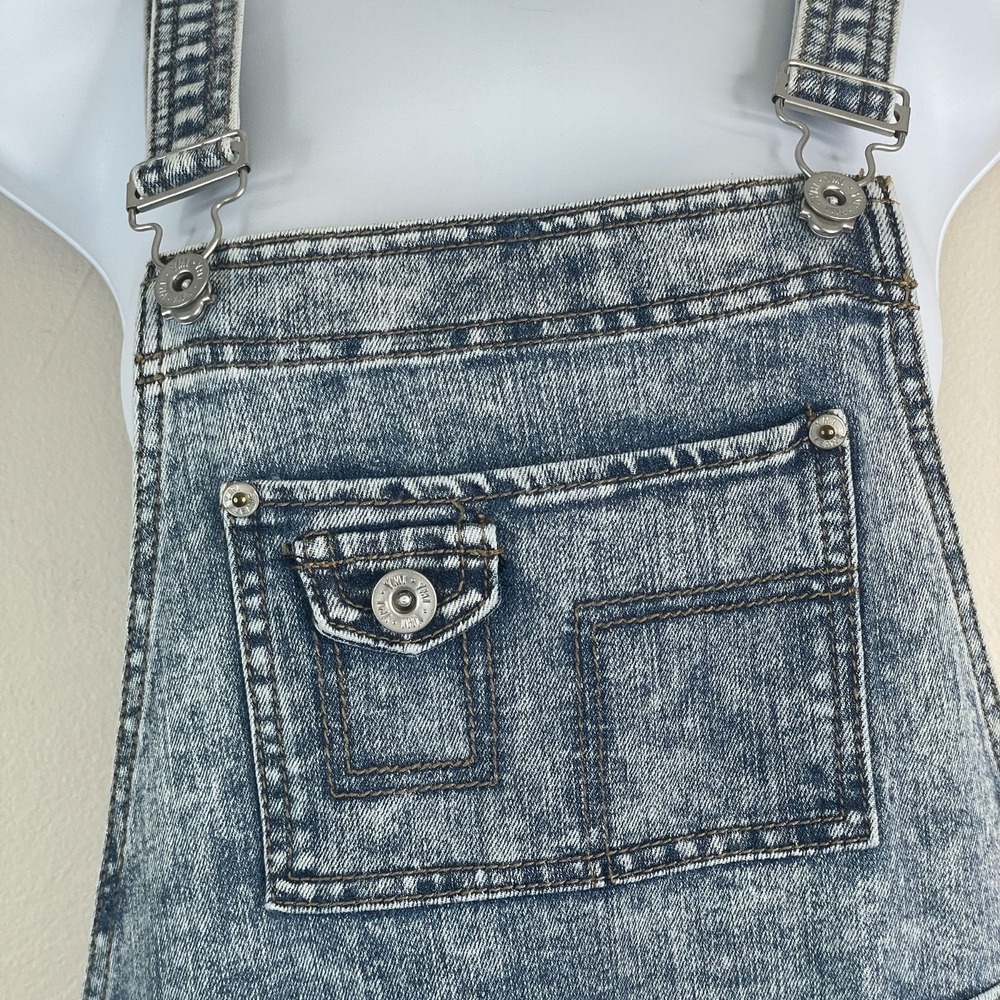 Vintage Y2K YMI Grunge Mineral Washed Denim Overalls Womens 5 XS Tapered Leg - Picture 3 of 16